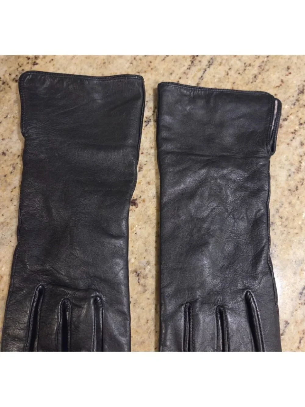 Merona Women's M/L Black Soft Leather Gloves Animal Print Lined